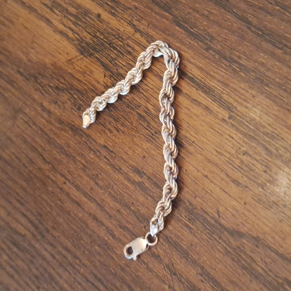 Silver 925 italy small rope bracelet